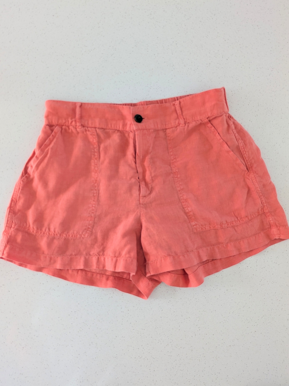Lou & Grey For LOFT Coral Linen-Blend Relaxed Shorts